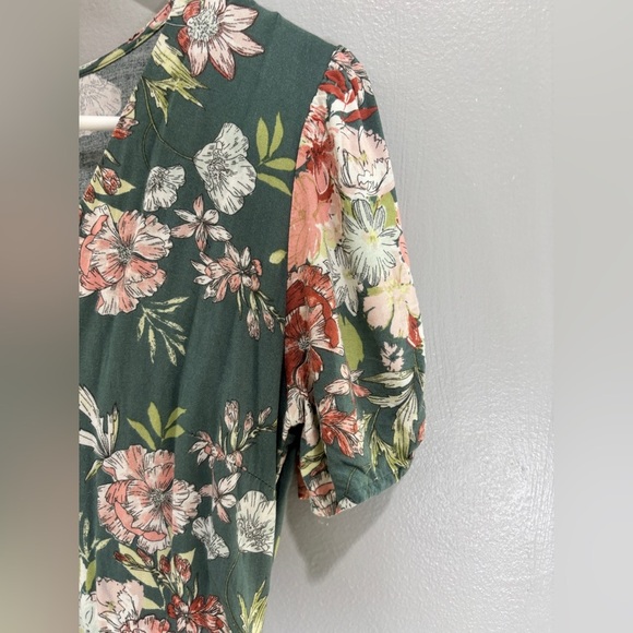 Xhilaration Green Floral Button Up Jumpsuit Size S Summer Flowy Wide Leg - Picture 6 of 10